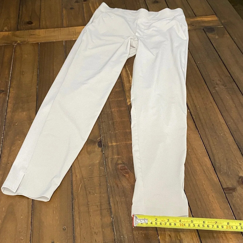 Athleta Brooklyn Ankle Pants Womens 0 Beige Stone Tapered Stretch Travel 198677